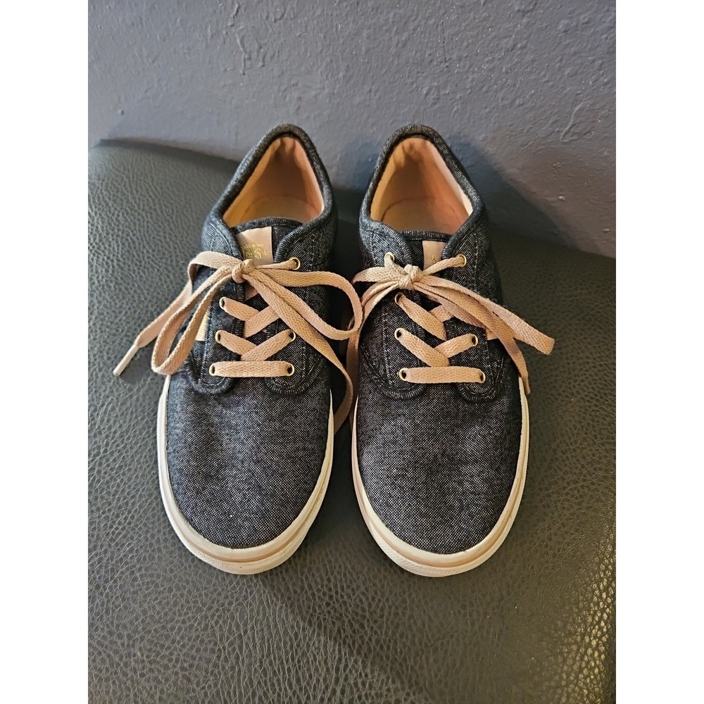 Vans Atwood Skate Sneaker Canvas Low Top Shoe Lace Up Grey/Pink Size Big Girls 4